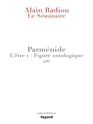 cover image of Le Séminaire--Parménide